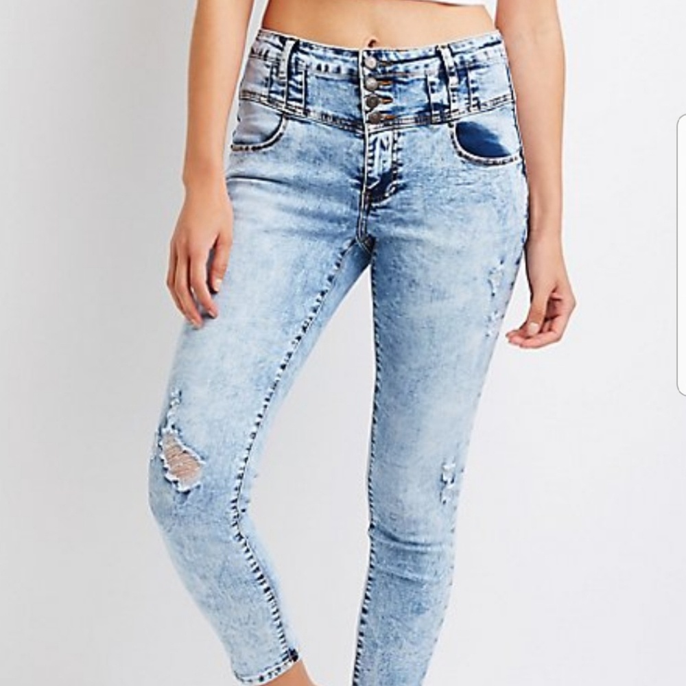 destroyed high waist skinny jean